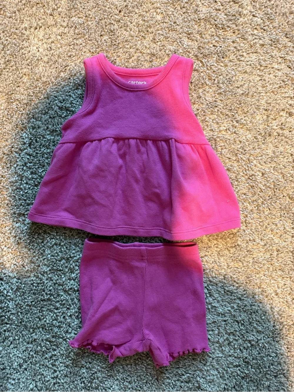 Carter's Bright Pink Ribbed Tank Dress